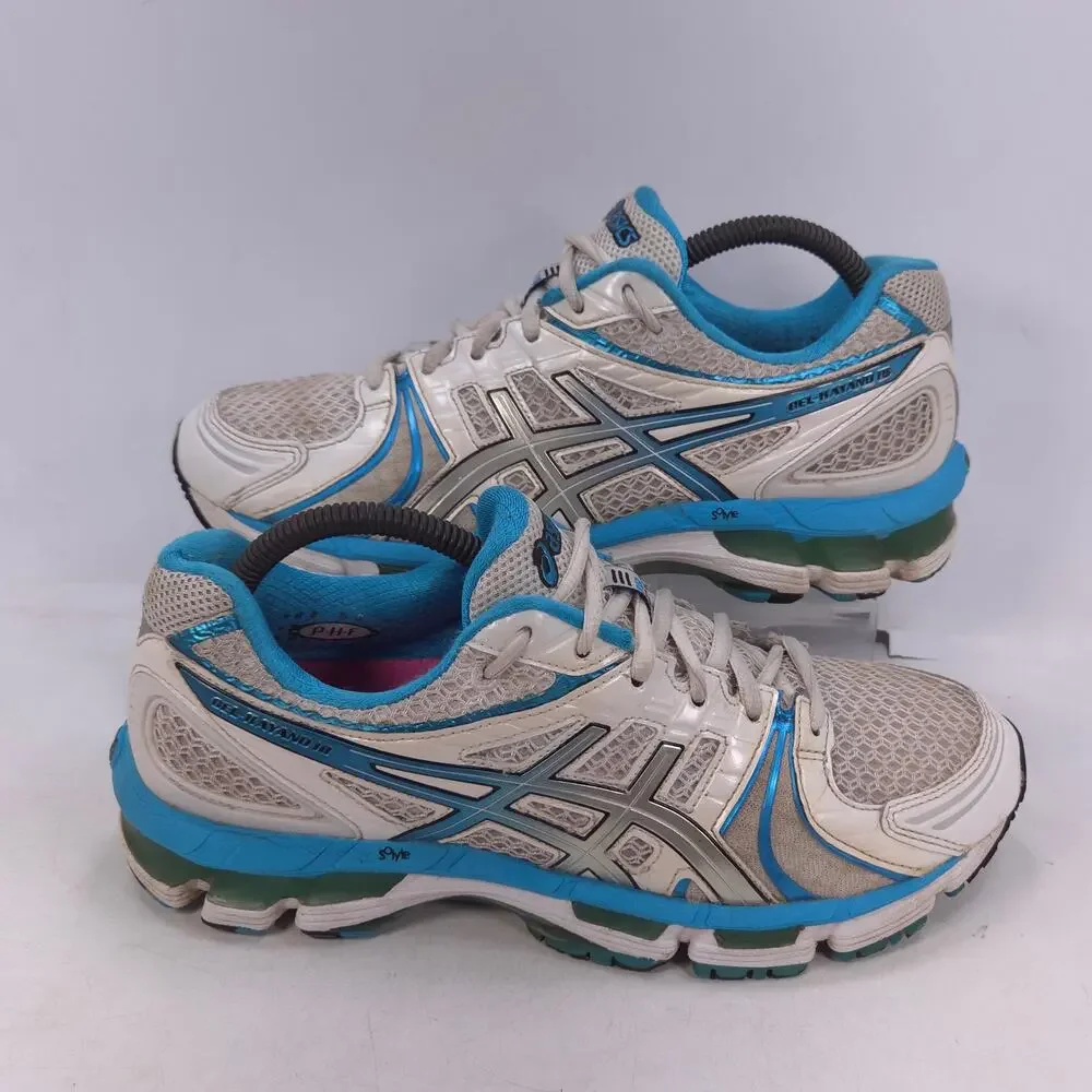 Asics Gel-Kayano 18 Athletic Lace Up Running Shoes Womens Size 9 T250N White